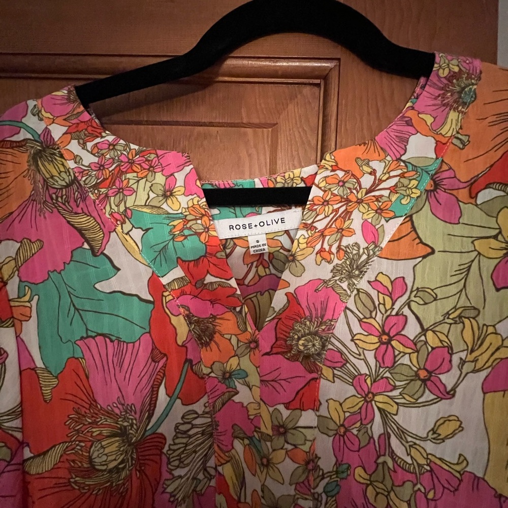 Rose & Olive Multicolor Floral Top